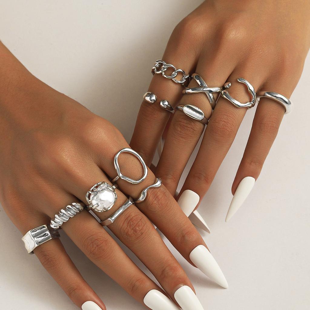 Punk Irregular Metal Opening Rings For Women Vintage Geometric Liquid Lava Waterdrop Knuckle Joint Ring Party Jewelry Gifts 2026