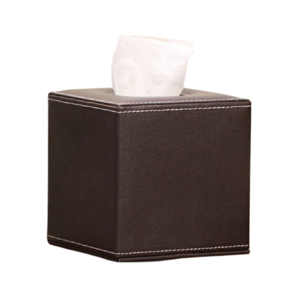 Kreative Desktop-Rollpapierbox, Taschentuchetui aus PU-Leder, Serviettenwürfelhalter, Pumptablett für die Küche, Aufbewahrungsbox im europäischen Stil