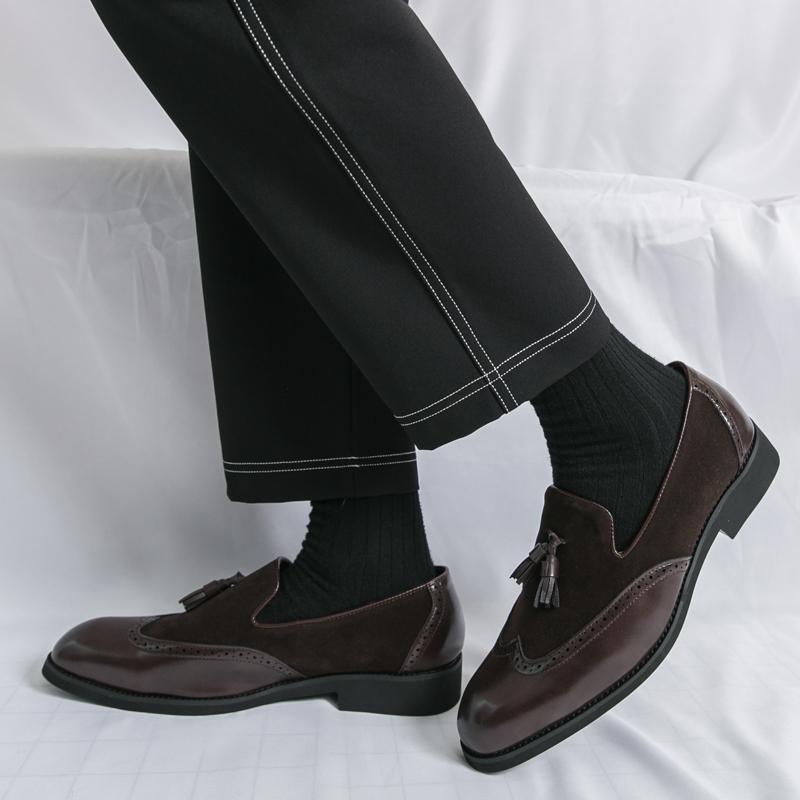 Casual Male Work Shoes Men's High Quality Leather Loafers Thick Bottom Walking Men Flats Handmade Men Business Shoes Moccasins