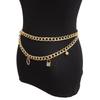 Ladies Personality Temperament Chain Round Bead Waist Belt Geometric U-shaped Tassel Lock-shaped Multi-element Belt Waist Chain