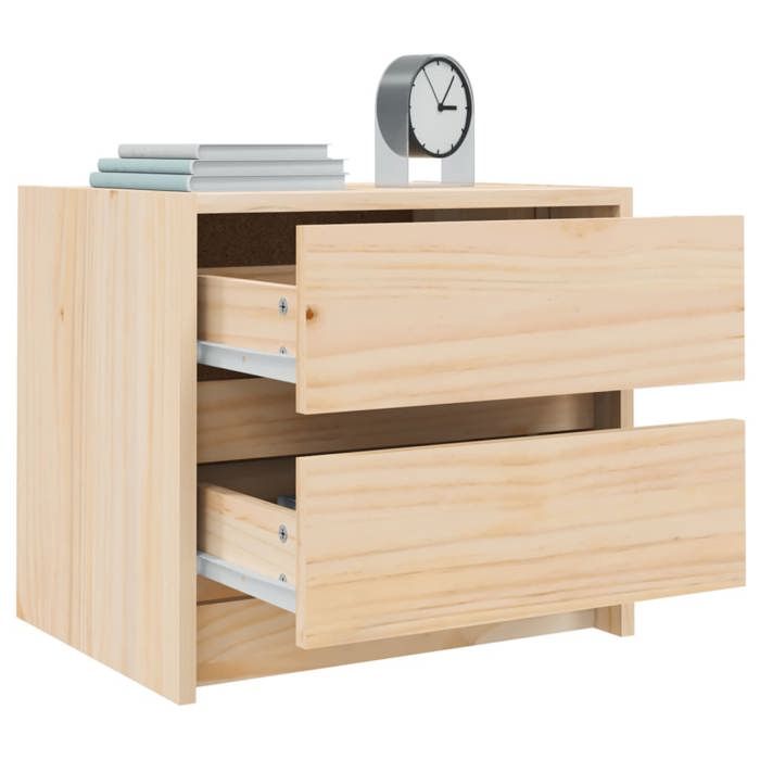 Table de chevet - Maison Exclusive - Bois de pin massif - 2 tiroirs - 40 x 31 x 35,5 cm