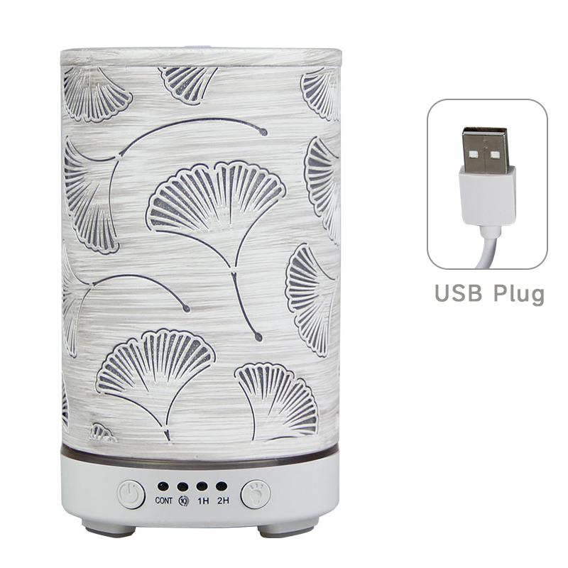 Desktop Decorative Light Ginkgo Leaf Atmosphere Night Light Timed Aroma Diffuser Ultrasonic Air Humidifier with Auto Shut-off
