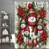 GAEChristmas snowman in red and green Shower Curtain Washable Dirt-Resistant Shower Head waterproof Polyester Bath Curtain