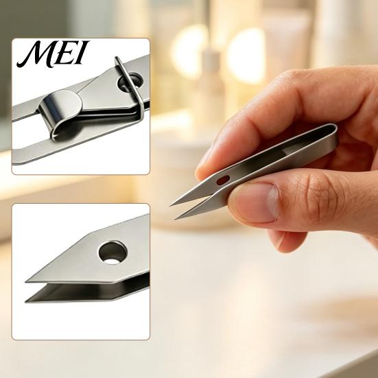 Mini Precision Tweezers 1/2/3Pcs Keychain Tweezers, Stainless Steel EDC with Outdoor Keyring Clip, for Camping Fishing Home Daily Use Professional