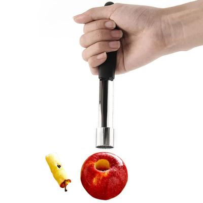 Entkerner für Birnen und Äpfel, Edelstahl, Werkzeug zum Entfernen von Fruchtkernen mit weichem Gummigriff zum Entkernen von Küchengeräten aus Metall für Zuhause