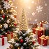 Iron Christmas Trees Topper 3D Glitter Star Glowing Tree Topper  Party Decoration