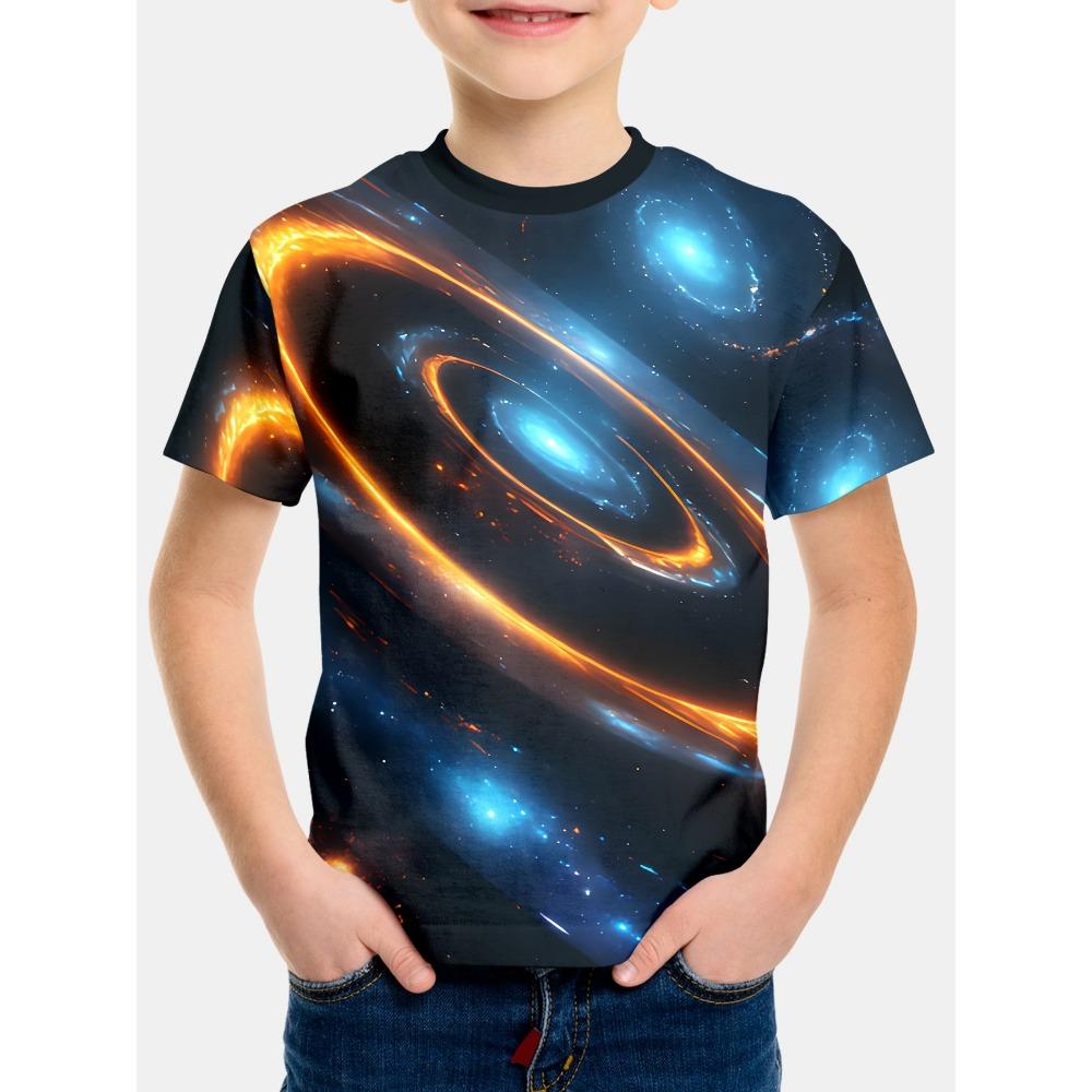 Cartoon Boy T-shirt, Summer Children's T-shirt, Fashionable Children's Clothing, 3D Printed Round Neck Top, Girls' Clothing