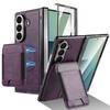 Magsafe Magnetic Leather Hinge Phone Case Screen Protect Film Wallet Cards Holder Cover for Samsung Galaxy Z Fold 7 6 5 4 3