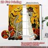 2pcs, 2D FLAT PRINTING Curtains (Without Rod) DinoHalloween Modern Fashionable Curtainments Durable Polyester Curtains