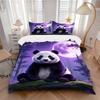 3er Set Panda, Mondlichtwald Bettbezug-Set - Beinhaltet 1 Bettbezug und 2 Kissenbezüge, Ohne Bettdeckenfüllung, Ganzjahres-Heimdekoration yy251111122