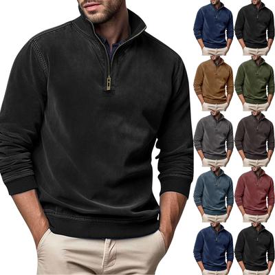 Ανδρικό Μόδα Τοπ Casual Slim Fit πουλόβερ Μακρυμάνικο φερμουάρ Μικρός ψηλός γιακάς
