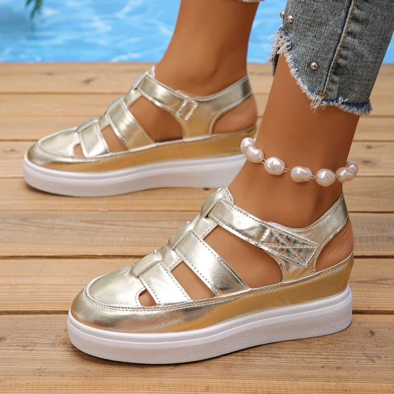 Fashion Women Sandals Summer 2025 New Wedges Heels Platform Sandals Women Hollow Out Gladiator Sandals Summer Thick Sole Shoes for Women