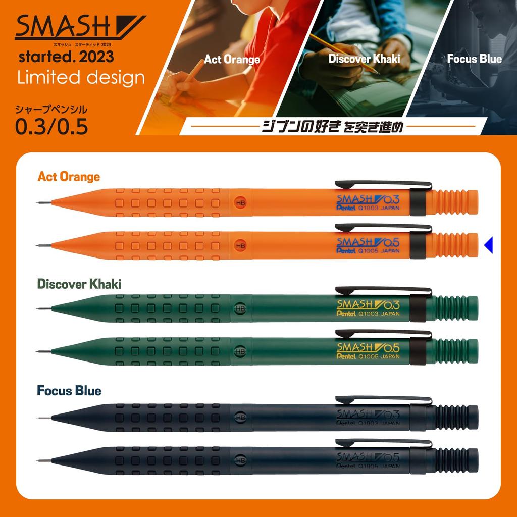 PENTEL Smash Mechanical Pencil Limited Edition Act Orange 0.5mm Q1005-PLS1