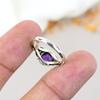 Amethyst Gemstone 925 Sterling Silver Round Handmade Jewelry Boho Ring For Women