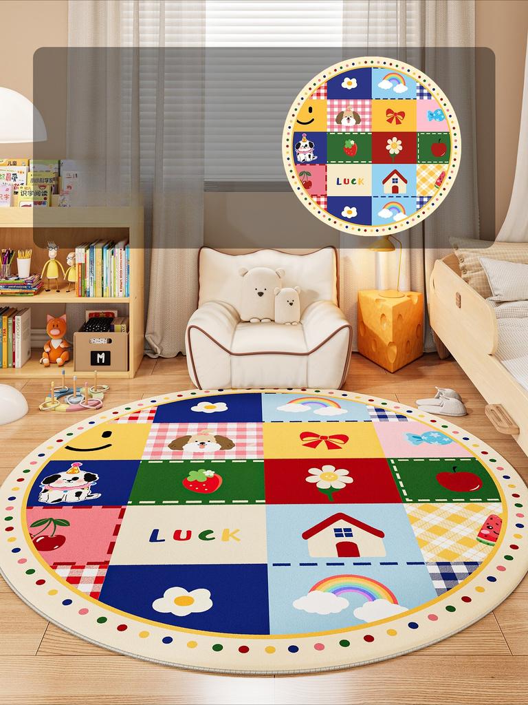 Modern Style Bedroom Decor Round Carpet Thick Plush Carpets for Living Room Fluffy Soft Children's Floor Mat Washable Lounge Rug