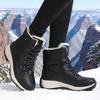 Women's Snow Boots Waterproof Warm Plush Lining Anti-Slip Sole Low Heel Ankle High Stylish Two-Tone Size 36-42 Winter Essential