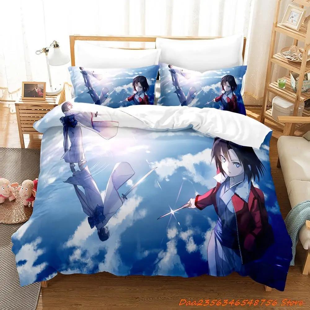 Kara No Kyoukai Bedding Set Cartoon Anime Three-piece Set Adult Kid Bedroom Duvetcover Sets 3D Kawaii Letto Matrimoniale