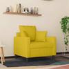 Vidaxl Fotel, Żółty, 60 Cm, Obity Aksamitem
