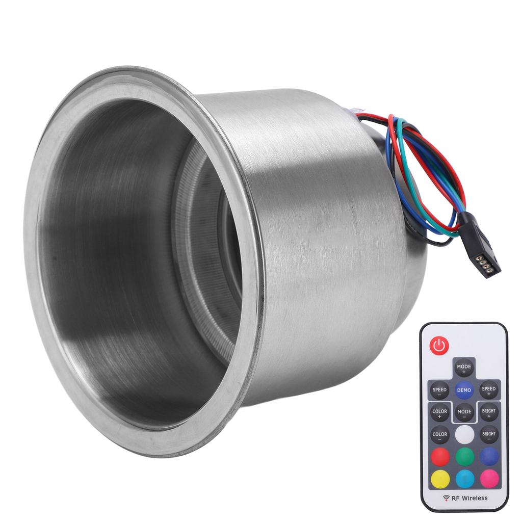 Boat Cup Drink Holder Stainless Steel Marine RGB Cup Holder Rack with Remote Control for Yacht RV Truck