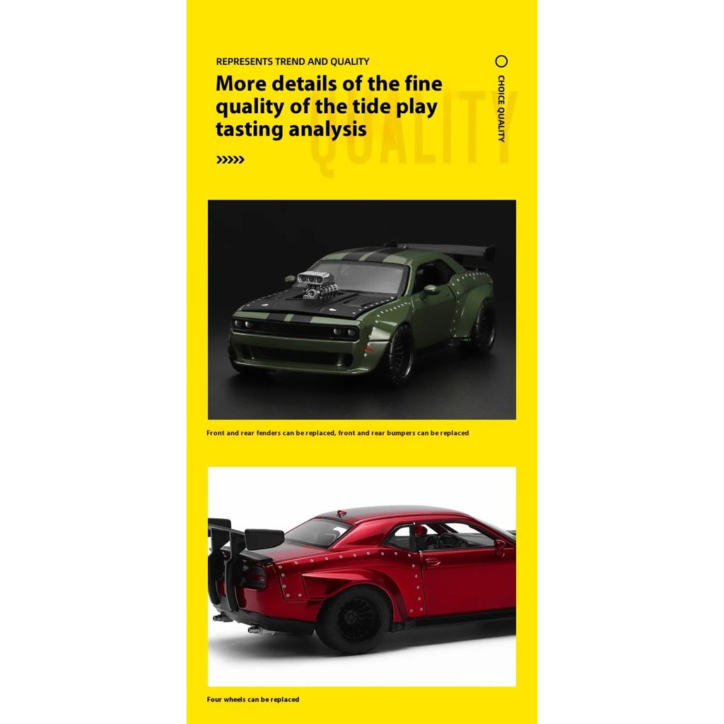 1/36 Scale Dodge Challenger SRT JAILBREAK Assembled Modified Version Alloy Metal Diecast Model Car Birthday Gift for Boyfriend