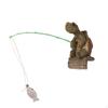 Turtle Fishing Statue Ornament Creative Flower Pot Decoration Funny Garden Decor Miniature Tortoise