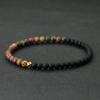 New 4mm Beads Mens Bracelet Bicolor YinYang Strand Braslet Festival Accessories Natural Picasso Tiger Eyes Stone Braclet Pulsera