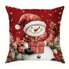 Christmas Pillow Cover, Skin-Friendly, Santa Snowman Wreath Pattern, Holiday Sofa Decor