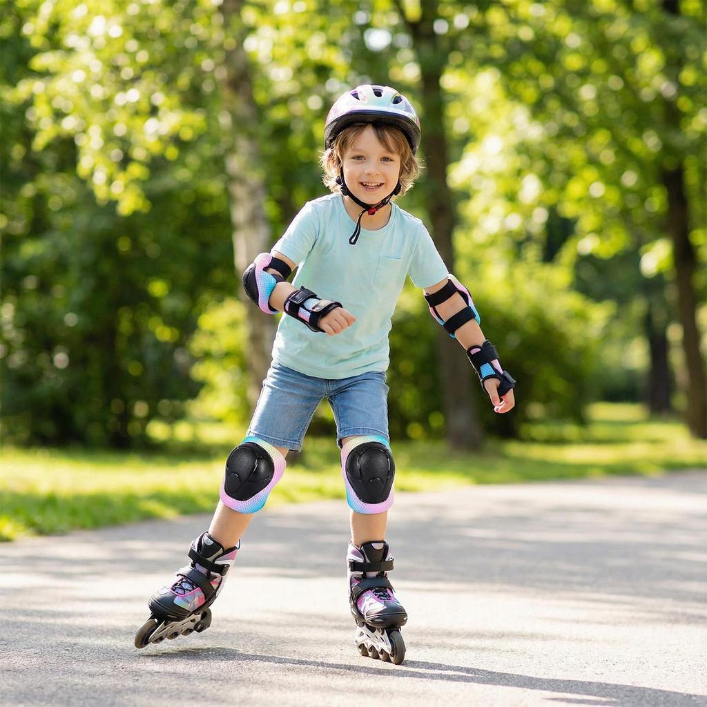 Knee Pads For Kids EVA Foam 3-pieces Protective Set With Elbow Knee Pad And Wrist Guards Kids Protective Gear For Cycling For