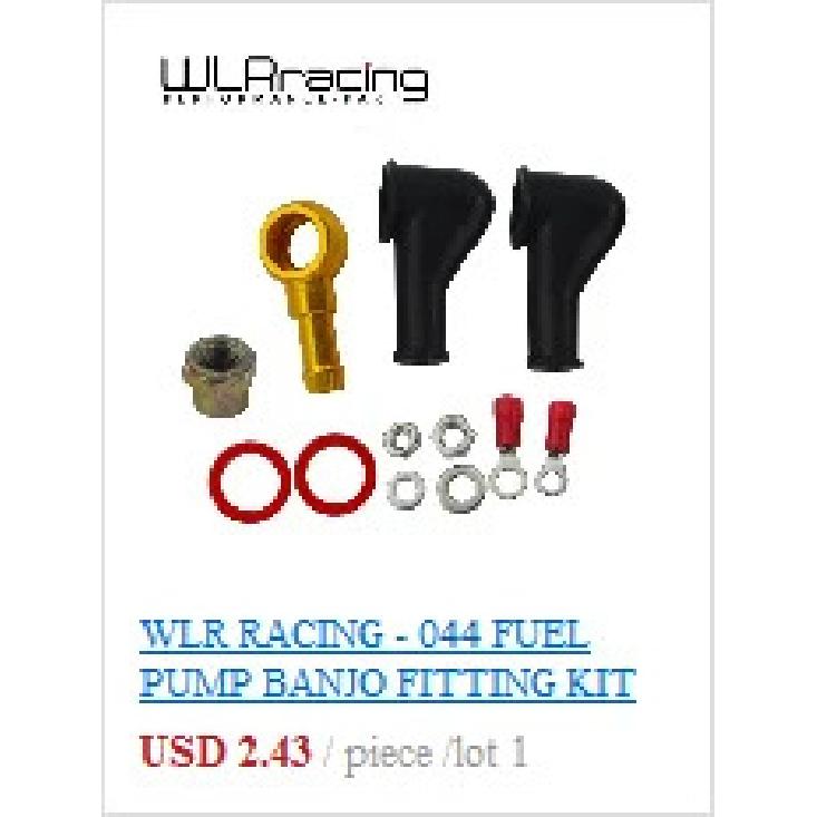 WLR - Twin Fuel Pump Bracket Billet Aluminium Assembly OUTLET Manifold In Black for 044 Fuel Pump With PQY Logo