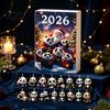 Collectible Panda Box Set Advent Calendars 2026, 2D Acrylic Cute Hanging Ornaments for Decorations Car Xmas Tree, 24 Days Christmas Countdown