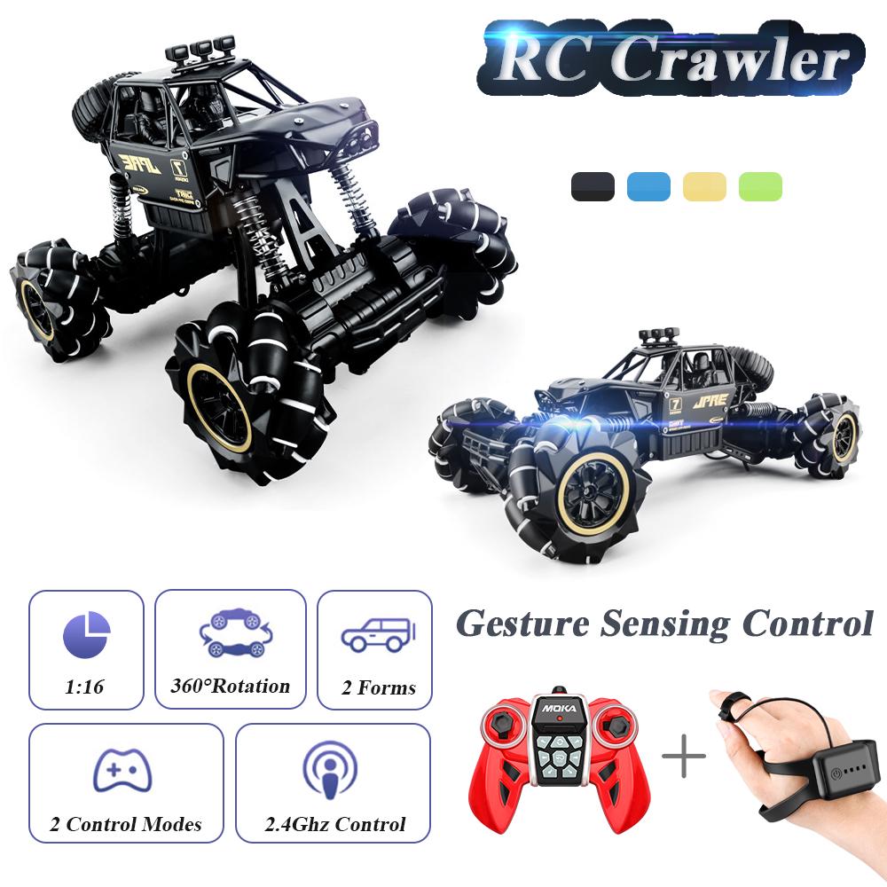 616A 1/16 RC Stunt Car 4WD 2.4GHz Off-Road RC Crawler Dual Remote Control Deformation Watch