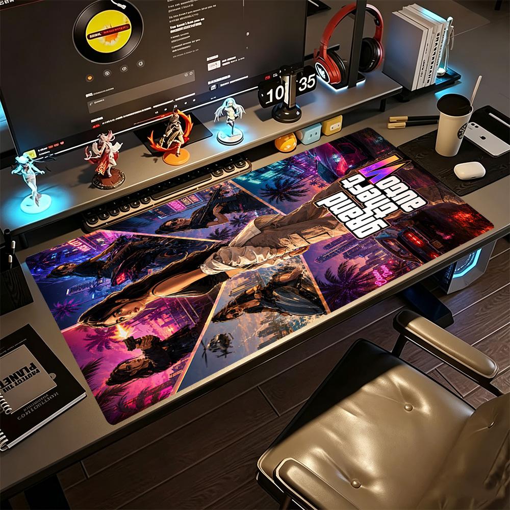 Grand Theft Auto Gaming Mouse Pad Gaming Laptop Mouse Pad Ultra-Long Desk Mat Non-Slip Rubber Base Office Desk Accessory