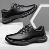 Leisure Walk Mens Casual Shoes Genuine Leather Male Sneakers Fashion Lace-up Treking Footwear Outdoor Travel Trainers Walk Shoes
