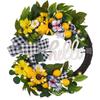 Artificial Lemon Peony Wreath Wall Hanging Decor Door Home Festival Party Decoration