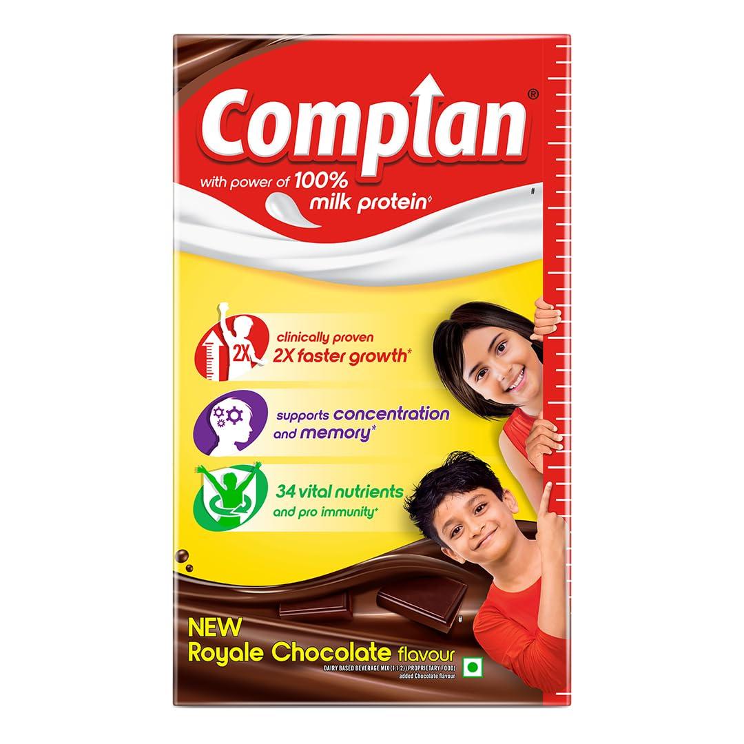 

Complan Nutrition Drink Powder for Kids Royale Chocolate Flavour 1 kg Carton High Protein Growth