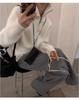 Women's High-Neck Zip-Up Cardigan: Pure Wool Knit Sweater, 2025 European Style, Loose, Thickened Stand-Up Collar for Autumn/Winter.
