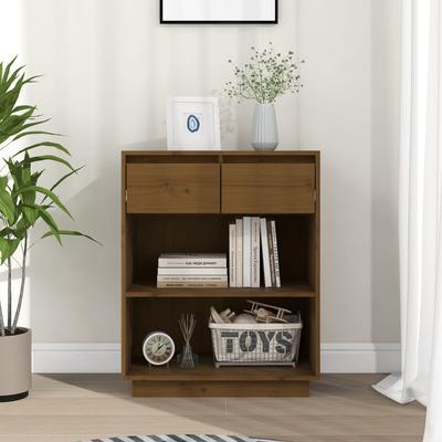 Vidaxl Cabinet, Honey Brown, 60X34X75 Cm, Solid Pine Wood