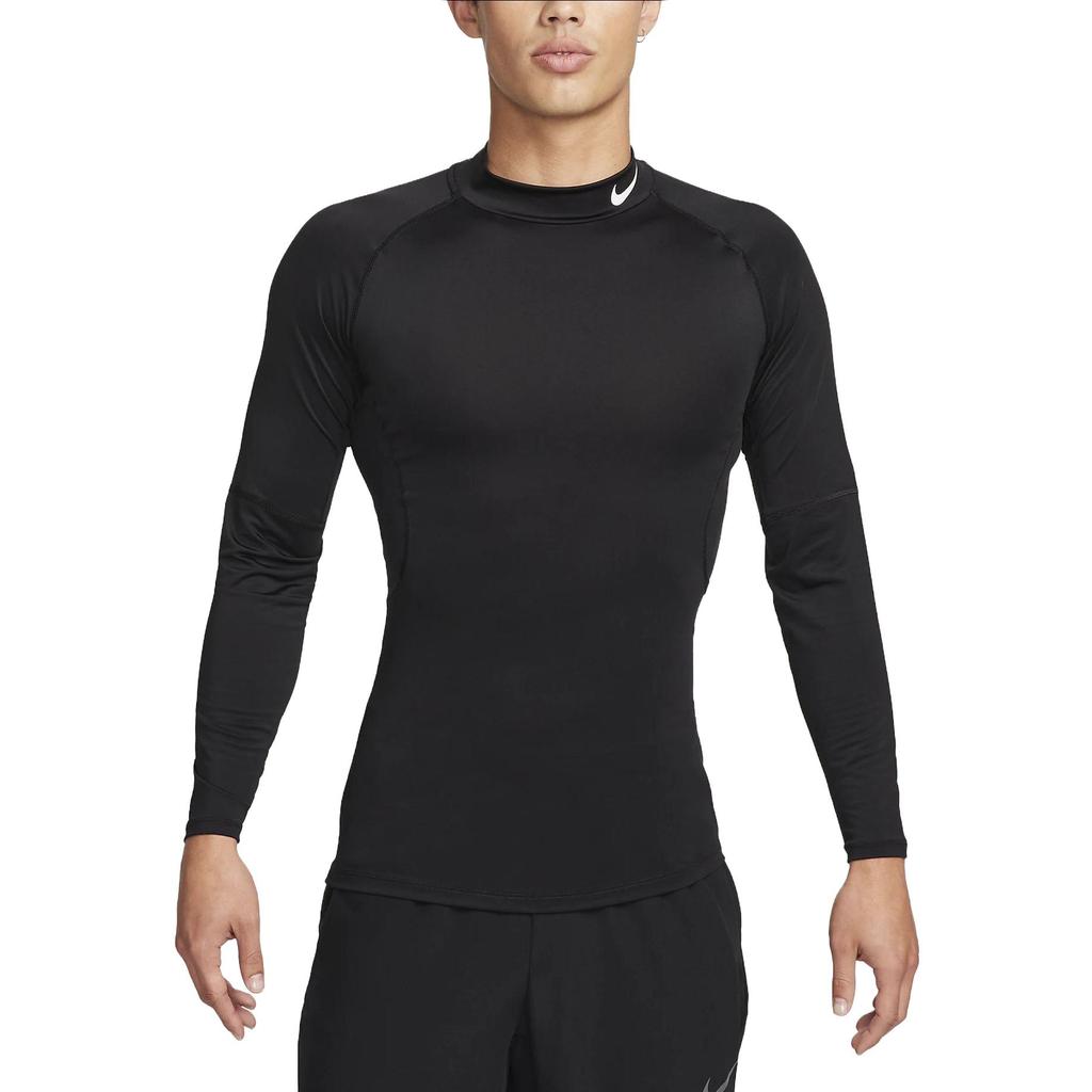 Nike Slim Fit Mock Neck Long Sleeve Fitness T-Shirt Men Tops Black FB7909-010