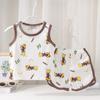 Kinder Ärmelloses Set Sommer Baumwolle Mädchen Shorts Schlafanzug Koreanischer Stil Jungen Tanktop Outfit Kinder Bekleidungsset