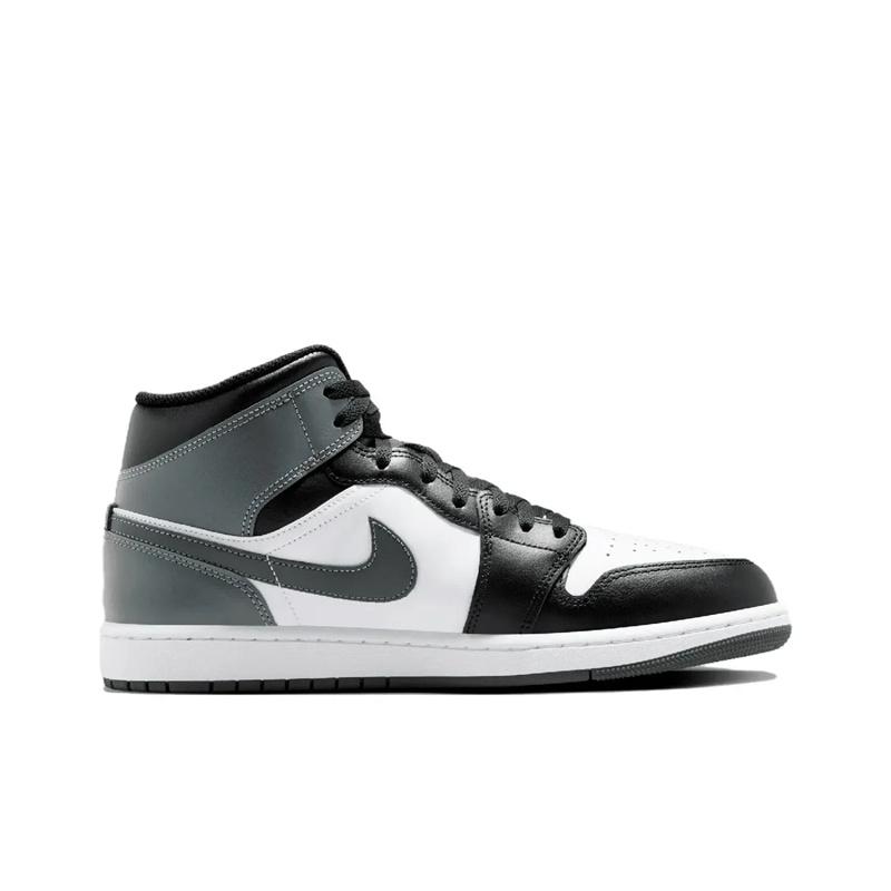 Air Jordan 1 Mid Iron Grey мужские кроссовки черные белые DQ8426-001