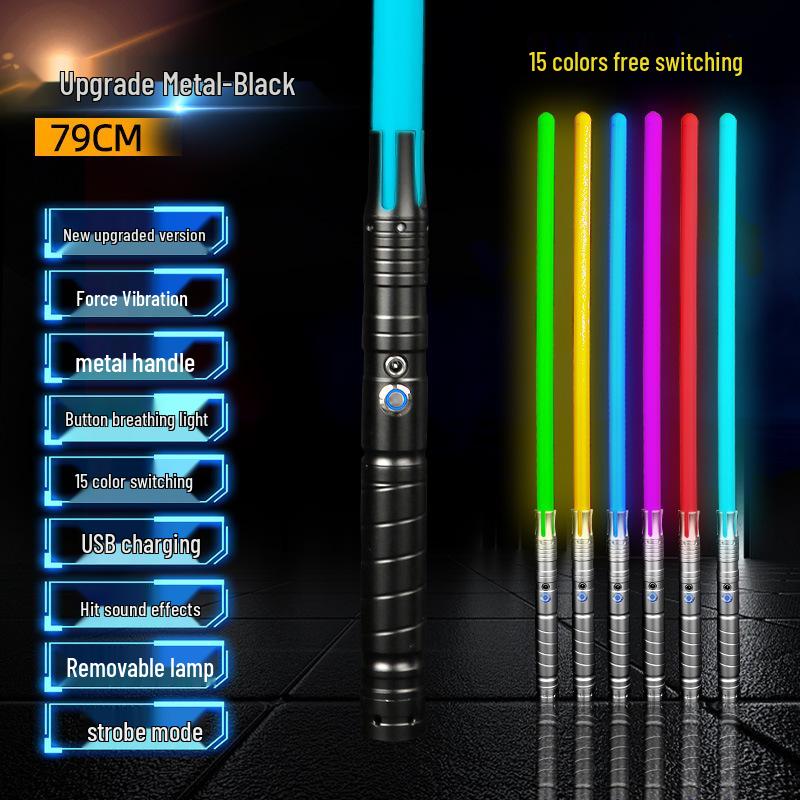 Interactive Color-Changing Light-Up Metal Laser Sword Toy for Performances