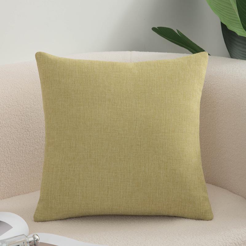 Modern Minimalist Solid Color Cotton Linen Throw Pillow for Sofa, Bed, or Office - Square Lumbar Cushion