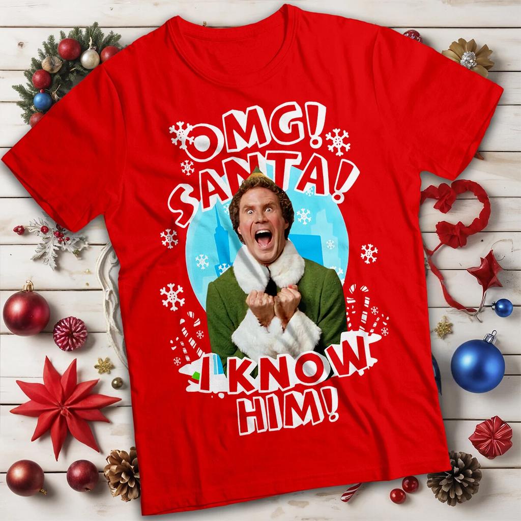 Funny Mens and Women Elf Santa Christmas T-Shirt Tee #MC