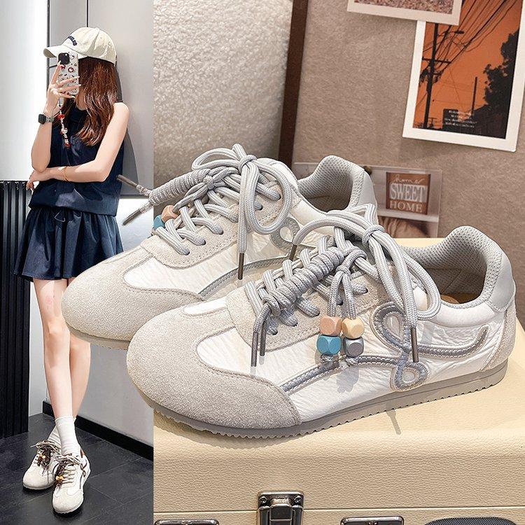 Retro Inner Height Increase Blue German Training Shoes Women's 2025 New Spring Versatile Forrest Gump Shoes Flat Casual Sports Shoes