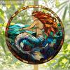 2D Flat, 1pc Sun Catcher, 16.6cm/6.54in, 2D Flat - 1 Colorful Acrylic Suncatcher Featuring a Mermaid and Ocean Theme. These Vibrant Decorations Are Pe