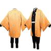 Agatsuma Zenitsu Cosplay Costume Wig Haori Embroidery Top Elastic Pants Belt Rose Net Cos Halloween Christmas Gift