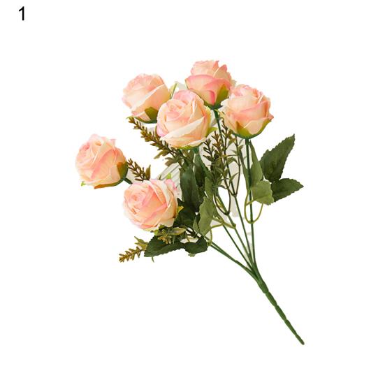 1 Bunch Simulation Flower Wide Application Handmade Faux Silk Unique Fine Texture Artificial Rose Decor for Bedroom ARI