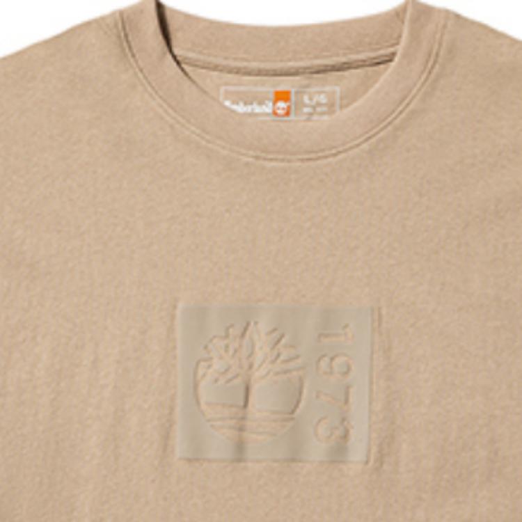 Timberland Solid Pattern Logo Crew Neck Short Sleeve T-Shirt Unisex Tops Light-Earth A6QVB-269