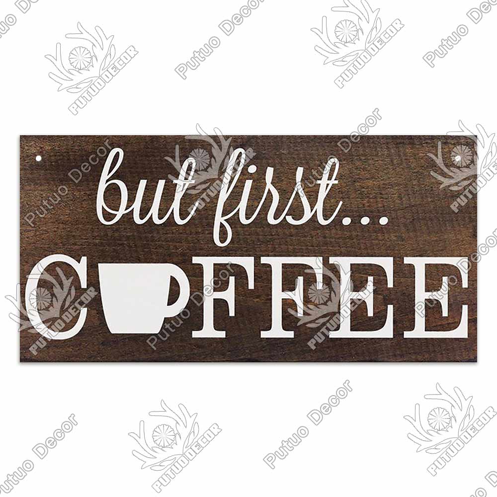 Coffee Metal Hanging Signs Decorative Plaques Door Aluminum Plaque In Home Decor Cafe Kitchen Hanging Home Decor
