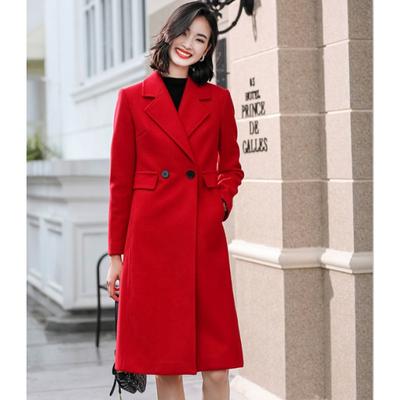 Autumn and Winter Single Thick Woolen Women's Coat Extra Long Coat